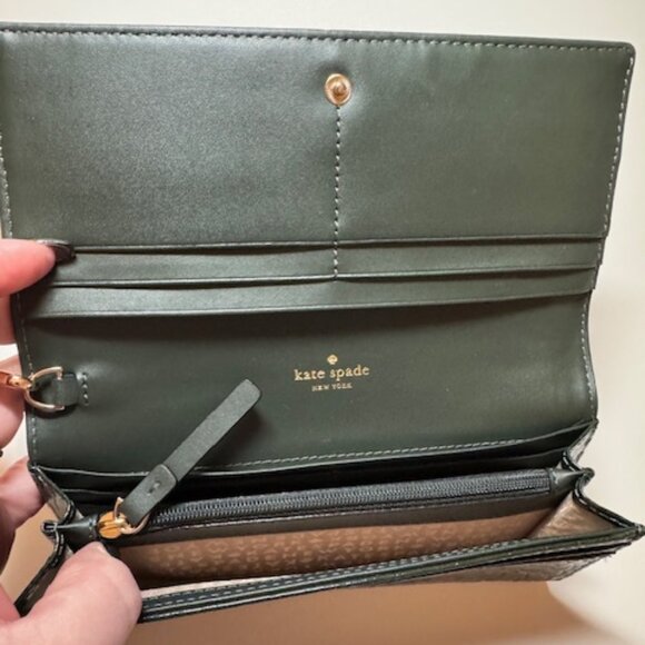 Kate Spade Wristlet Wallet Clutch Crocodile - Green - Picture 7 of 7